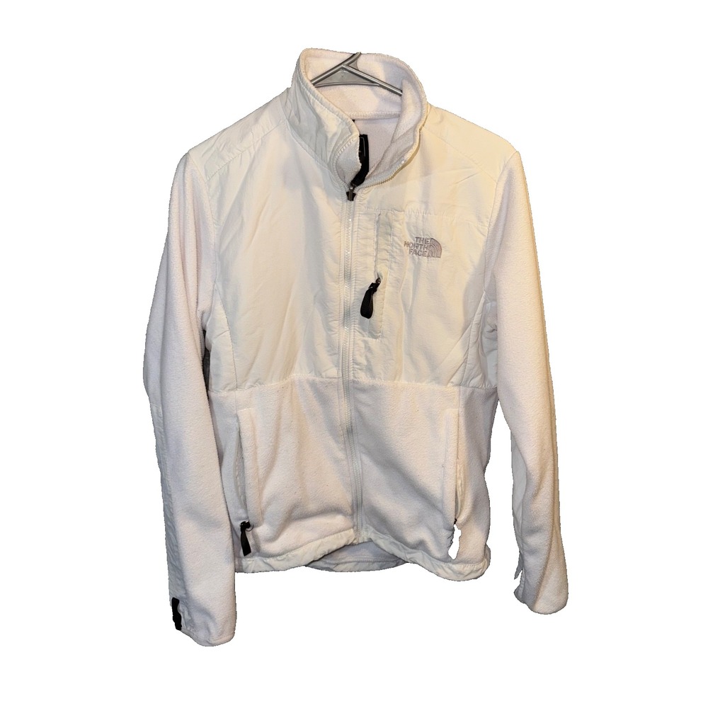 The North Face Women's Sz Medium white Nylon Fleece lightJacket signs of wear
